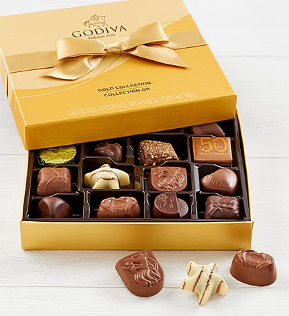 Godiva® Gold Ballotin Chocolates Box - 18 piece
